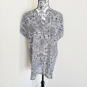 J. Jill Hi-Low Southwestern Print Blouse